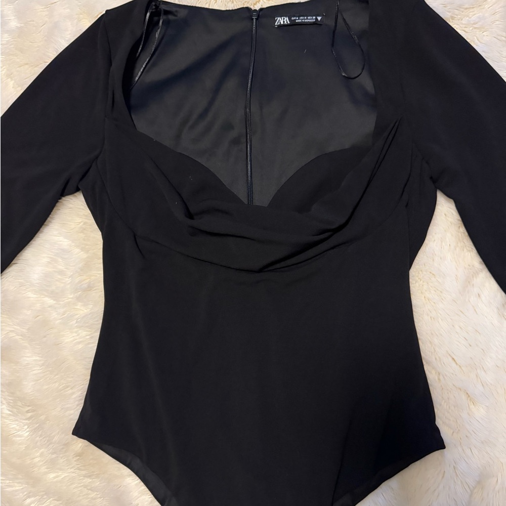Zara Classic Black long sleeve bodysuit